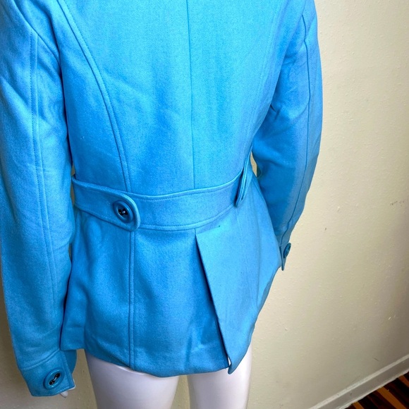 Tulle Light Blue Pea Coat - Picture 2 of 5
